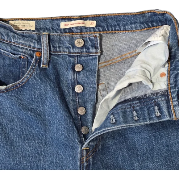 Levi's Women's Straight High-rise Jeans Size 27 - Picture 3 of 7